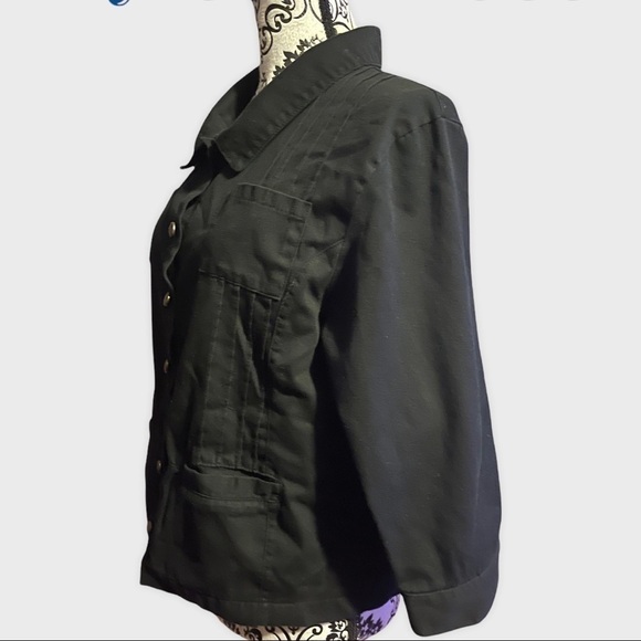 BRUNSWICK Square black lightweight button up jacket
size petite large - Picture 4 of 9